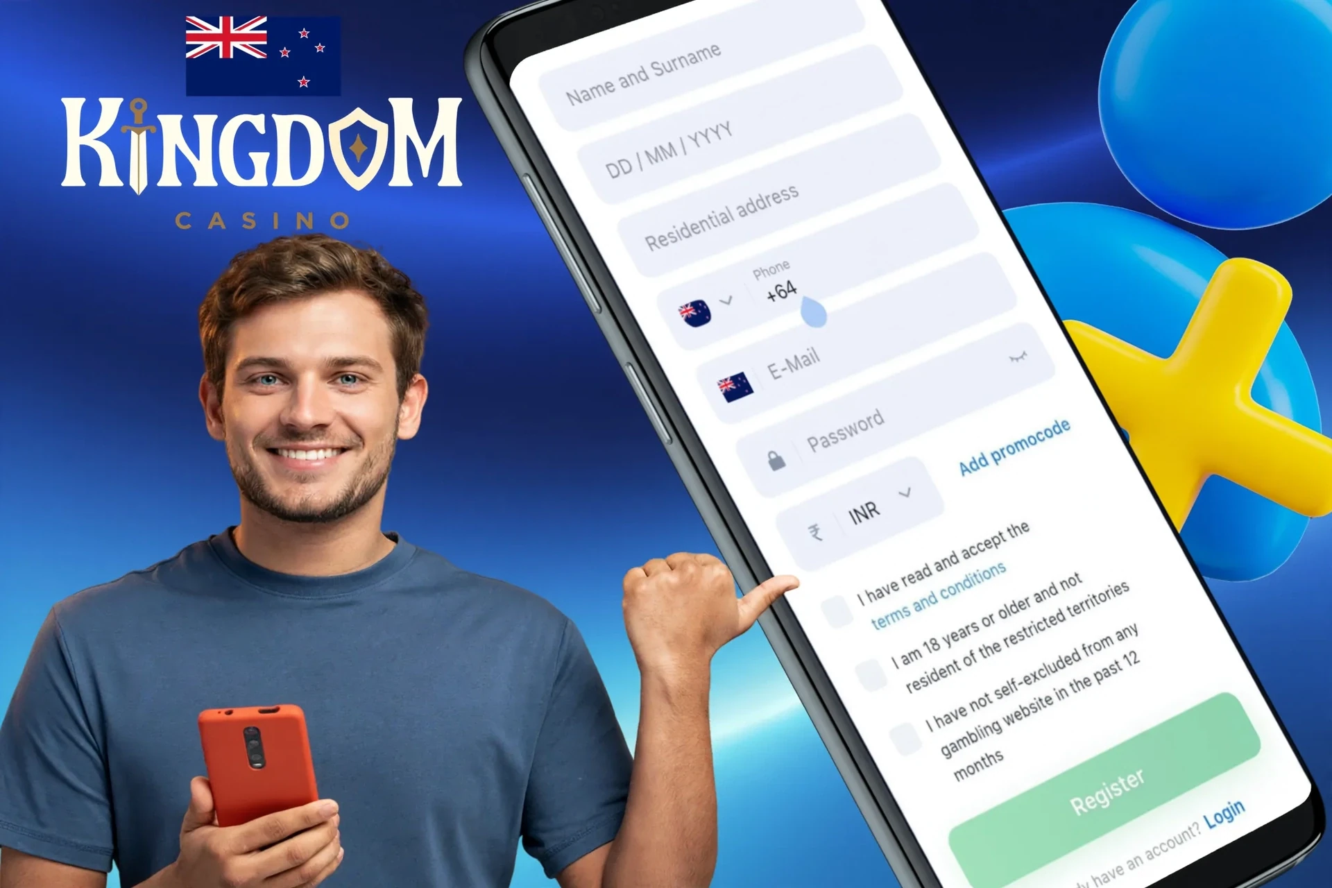 Information about the registration process using the mobile application
