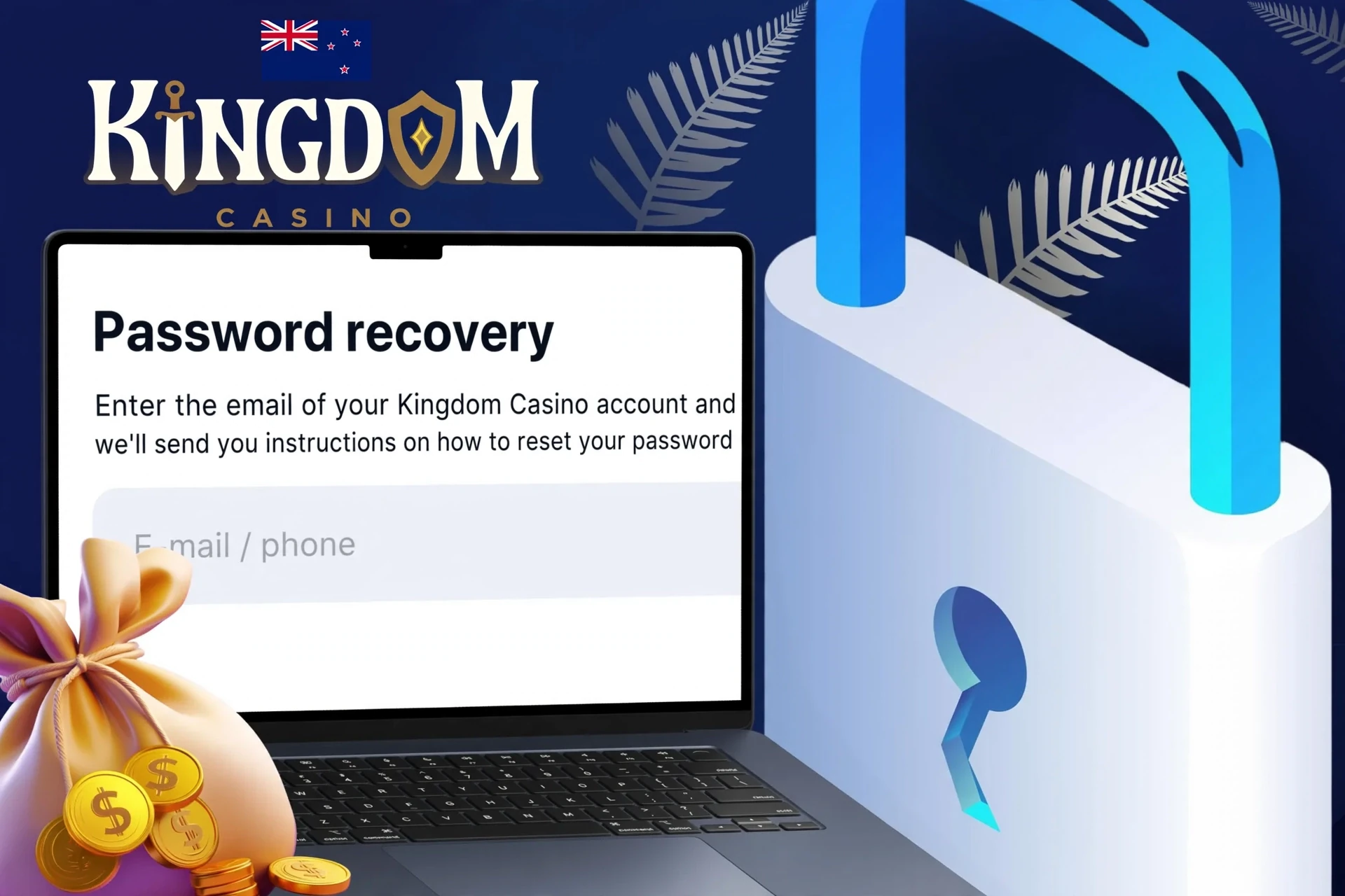 Algorithm for restoring access to Kingdom Casino account in case of password loss